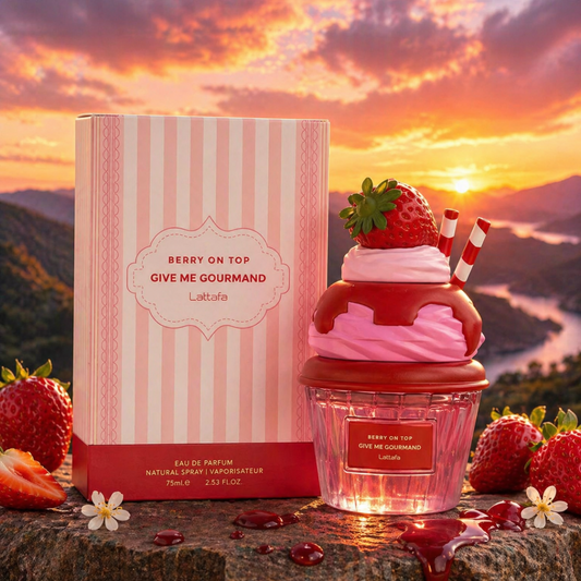Lattafa Berry On Top Give Me Gourmand 75ml – Profumo Dolce Fruttato alla Fragola e Vaniglia | Eau de Parfum Unisex
