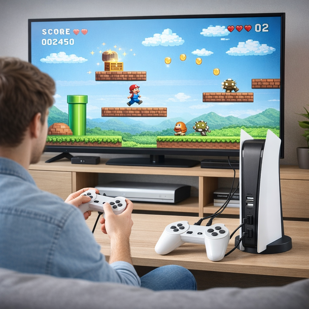 GS5 Game Station 5 Console per videogiochi cablata USB con 200 giochi classici 8 Bit GS5 TV