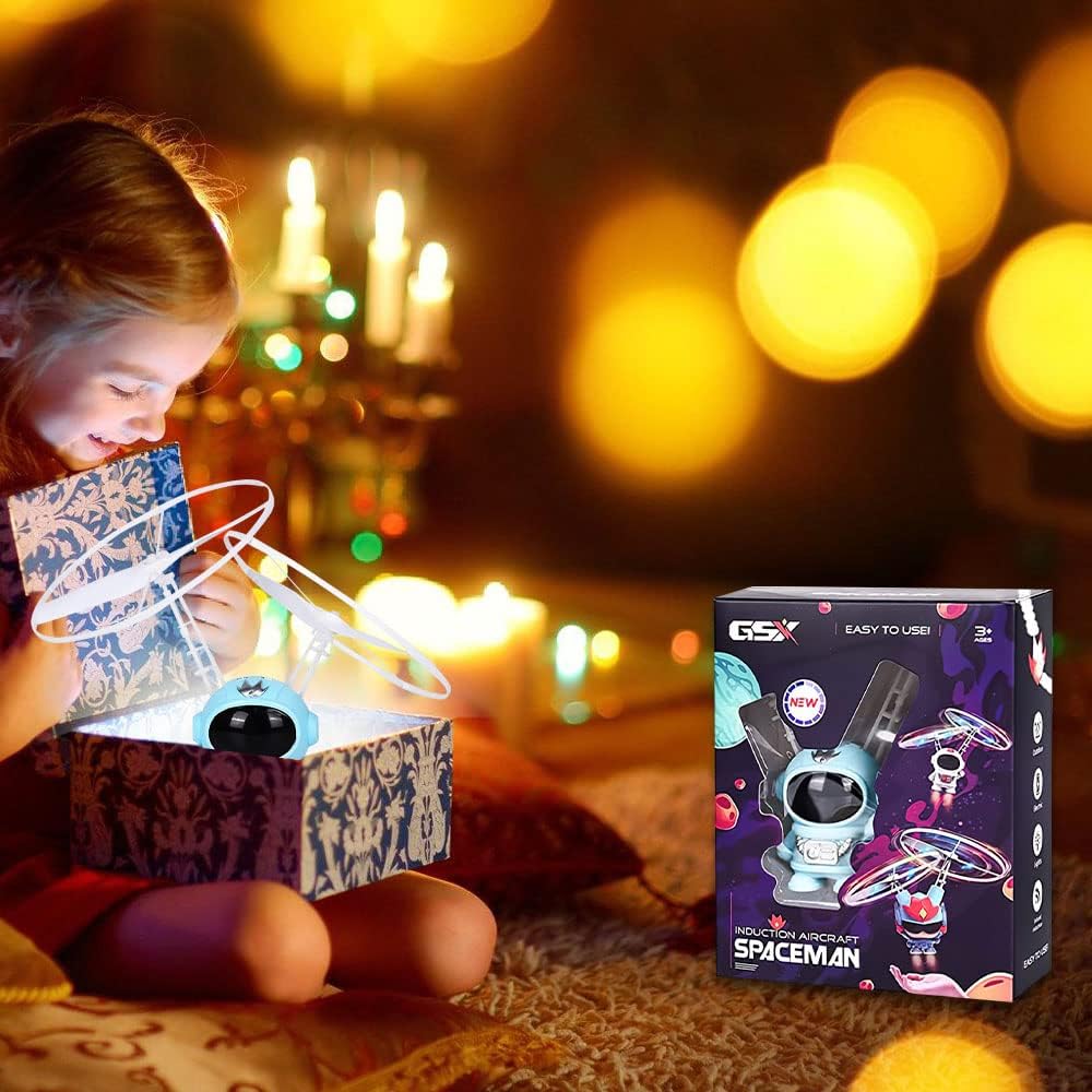 Giocattolo volante astronauta palla volante per bambini giocattoli velivoli mini drone con luci led elicottero aereo