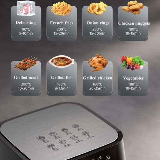 Friggitrice ad Aria 12 Litri Digitale, 2400W, 8 Programmi, Antiaderente
