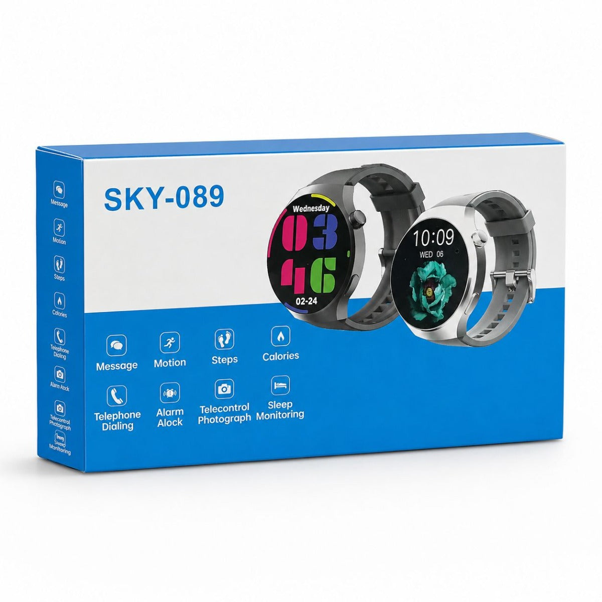 Smartwatch Uomo Bluetooth con Chiamate e Notifiche – Orologio Smart Display Rotondo, Contapassi, Calorie, Monitoraggio Sonno, Modalità Sport e Controllo Fotocamera – iOS Android