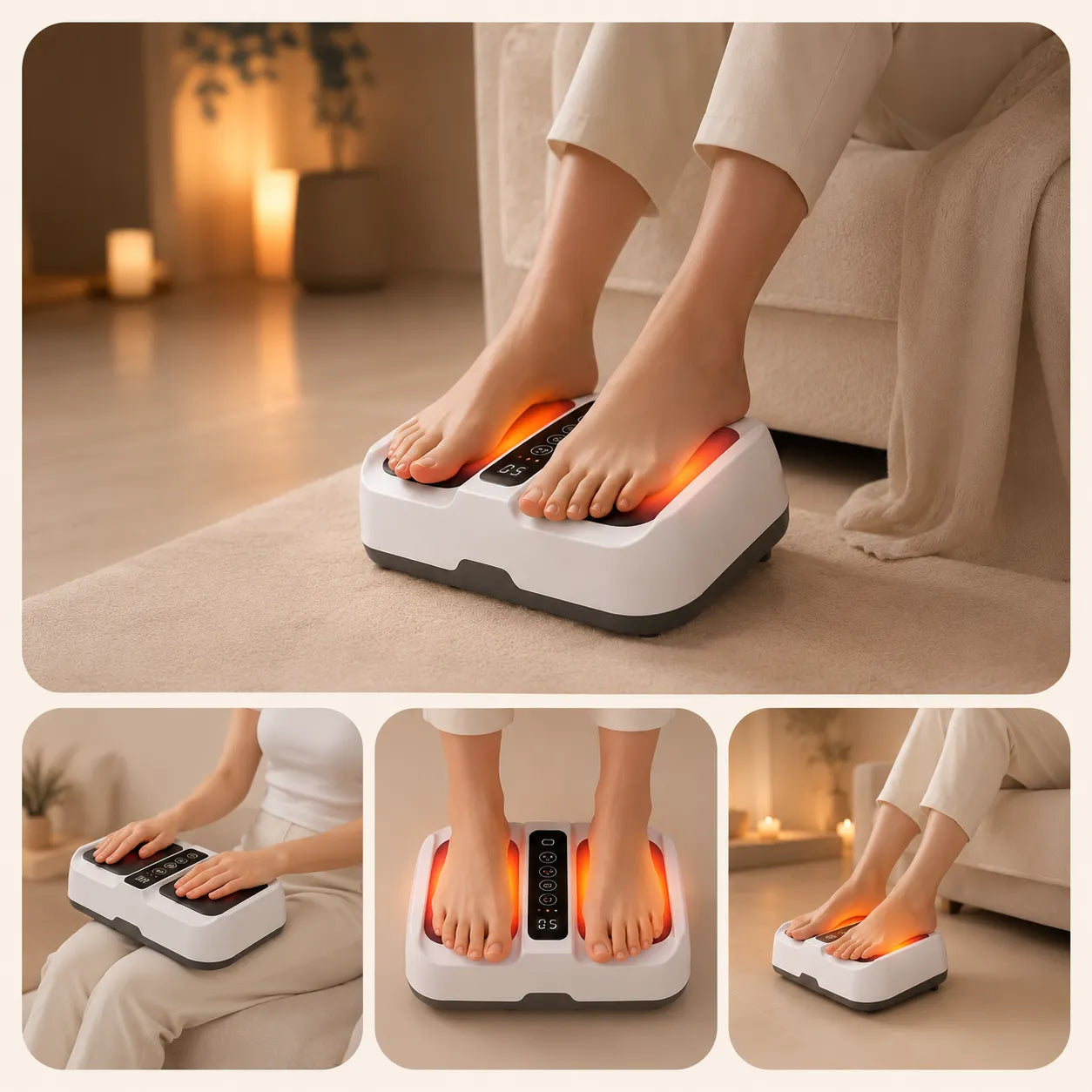 Massaggiatore Plantare EMS Riscaldante 42°C – Stimolazione Muscolare e Relax per Piedi e Gambe