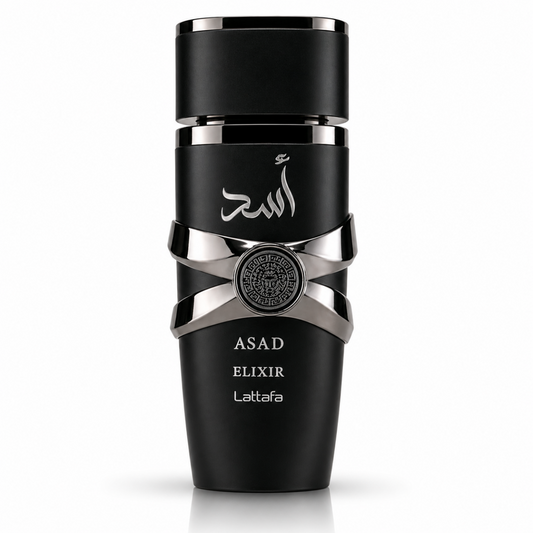 Lattafa Asad Elixir 100ml Eau de Parfum – Profumo Uomo Intenso Woody Spicy Oriental – Fragranza Elegante con Note di Tabacco, Vaniglia e Legni