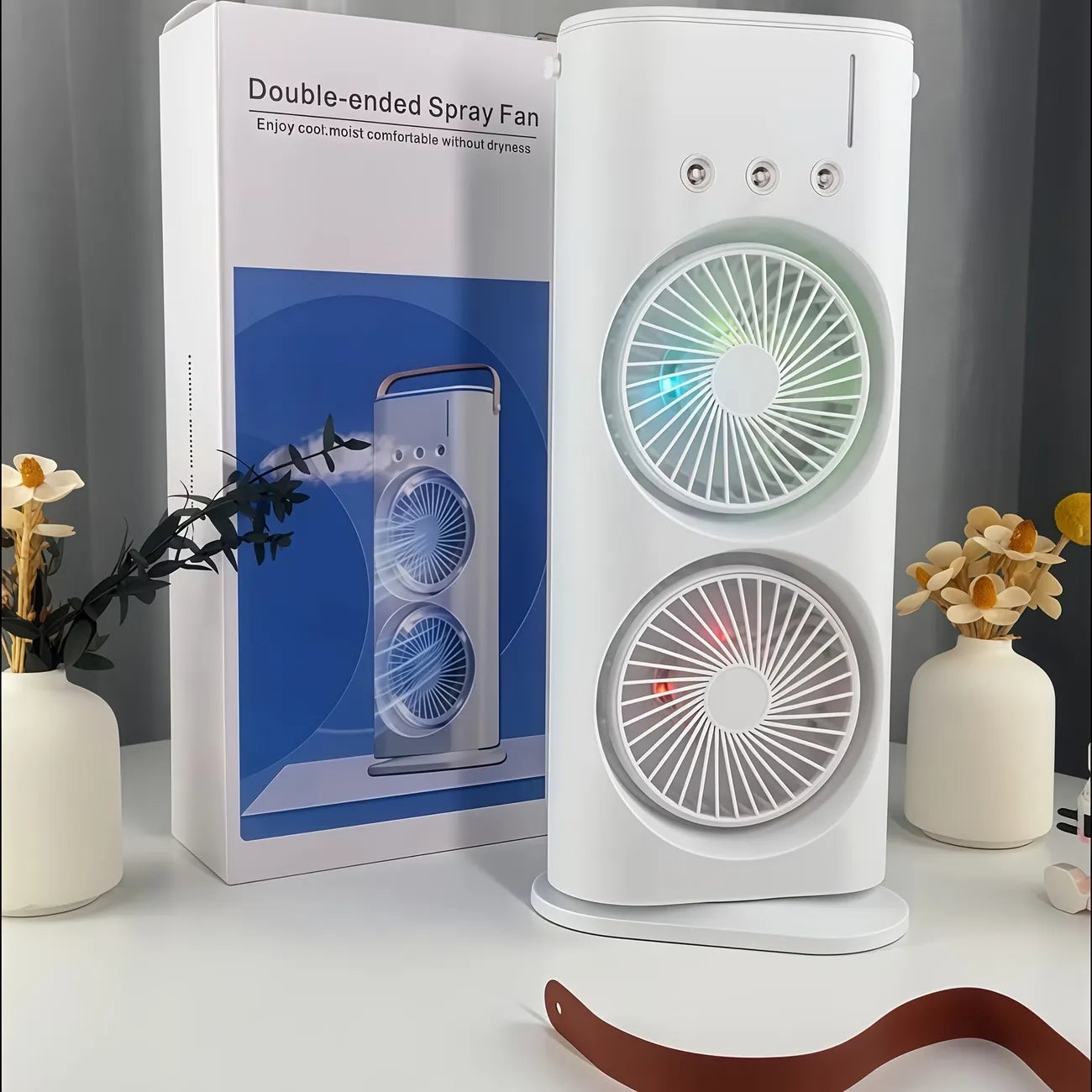 Ventilatore raffreddatore d'aria domestico usb ricaricabile 3000mah ventilatore portatile condizionatore d'aria doppia testa