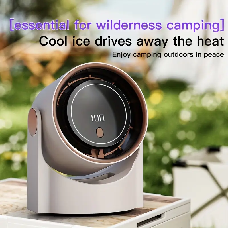 Ventilatore da Tavolo Portatile - Compatto, Potente e Ricaricabile 5 velocità con display digitale