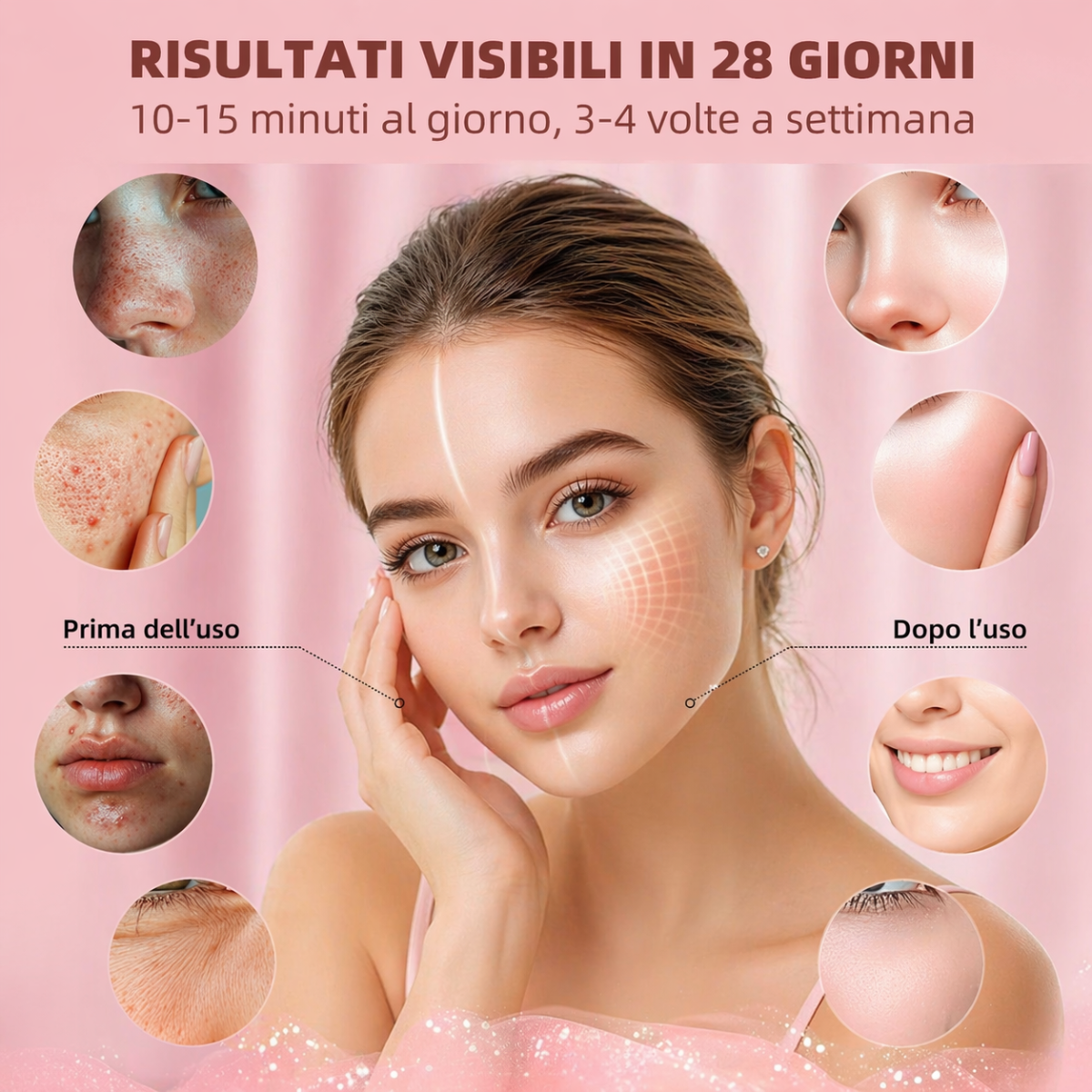 Maschera LED Viso 7 Colori – Dispositivo di Bellezza per la Cura della Pelle – Skin Care Device Ricaricabile