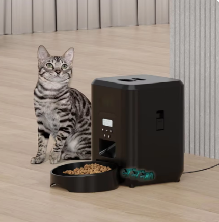 Distributore Automatico di Cibo per Gatti - 2L Fino a 4 Pasti al Giorno