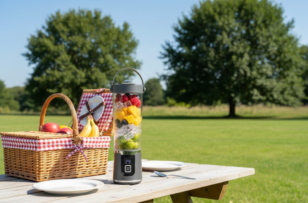 Frullatore Portatile Ricaricabile USB-C 500 ml con Display Digitale e Lame in Acciaio Inox