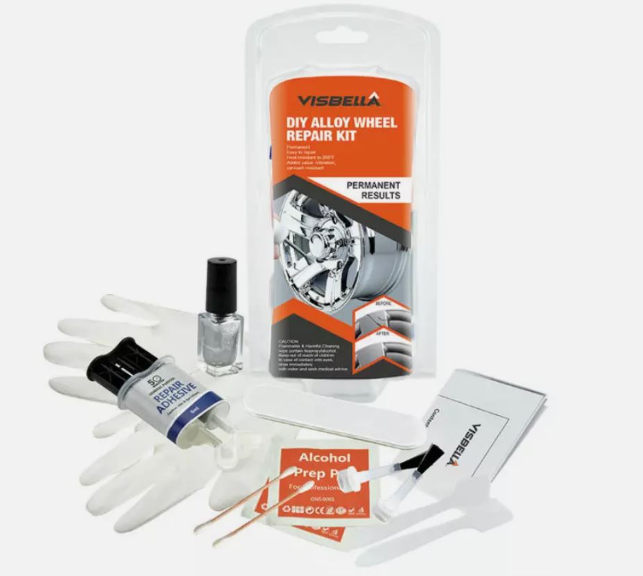 Visbella Kit di Riparazione Fai da Te per Cerchi in Lega e Alluminio – Ripara Graffi e Ammaccature