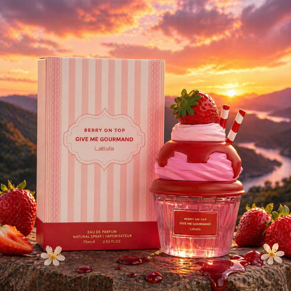 Lattafa Berry On Top Give Me Gourmand 75ml – Profumo Dolce Fruttato alla Fragola e Vaniglia | Eau de Parfum Unisex