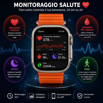 Orologio watch8 z66 ultra smart watch tracker fitness impermeabile con schermo da 1.93 pollici