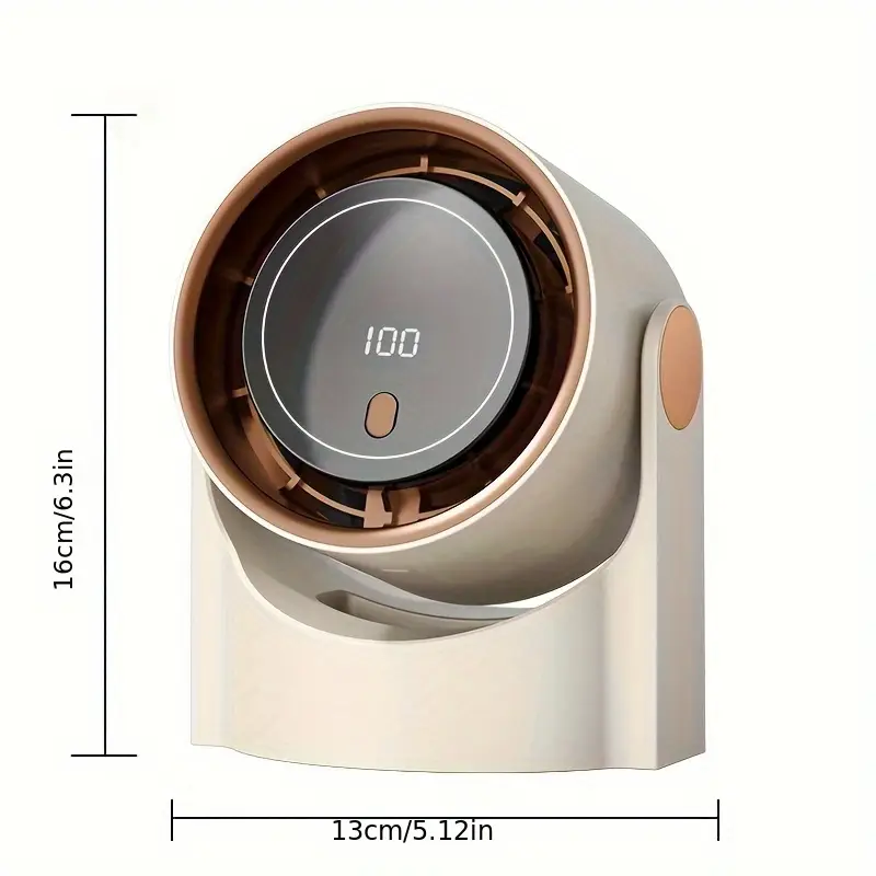 Ventilatore da Tavolo Portatile - Compatto, Potente e Ricaricabile 5 velocità con display digitale
