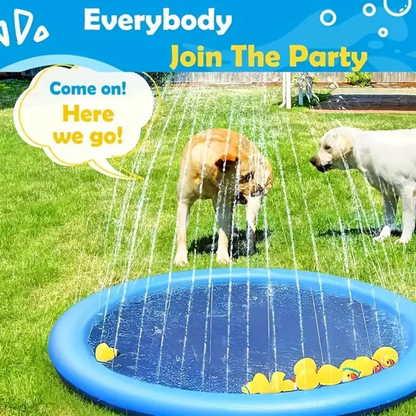 Tappetino Antispruzzo per Cani e Bambini 100 cm – Parco Acquatico Estivo in PVC Antiscivolo e Sicuro, Facile da Installare