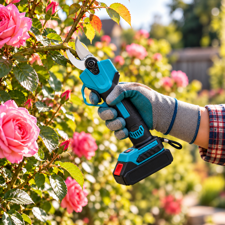 Cesoia Elettrica da Potatura a Batteria 48V Litio 2Ah Brushless Taglio 25 mm  apertura fino a 42 mm per Rami, Alberi, Vigneti e Giardinaggio