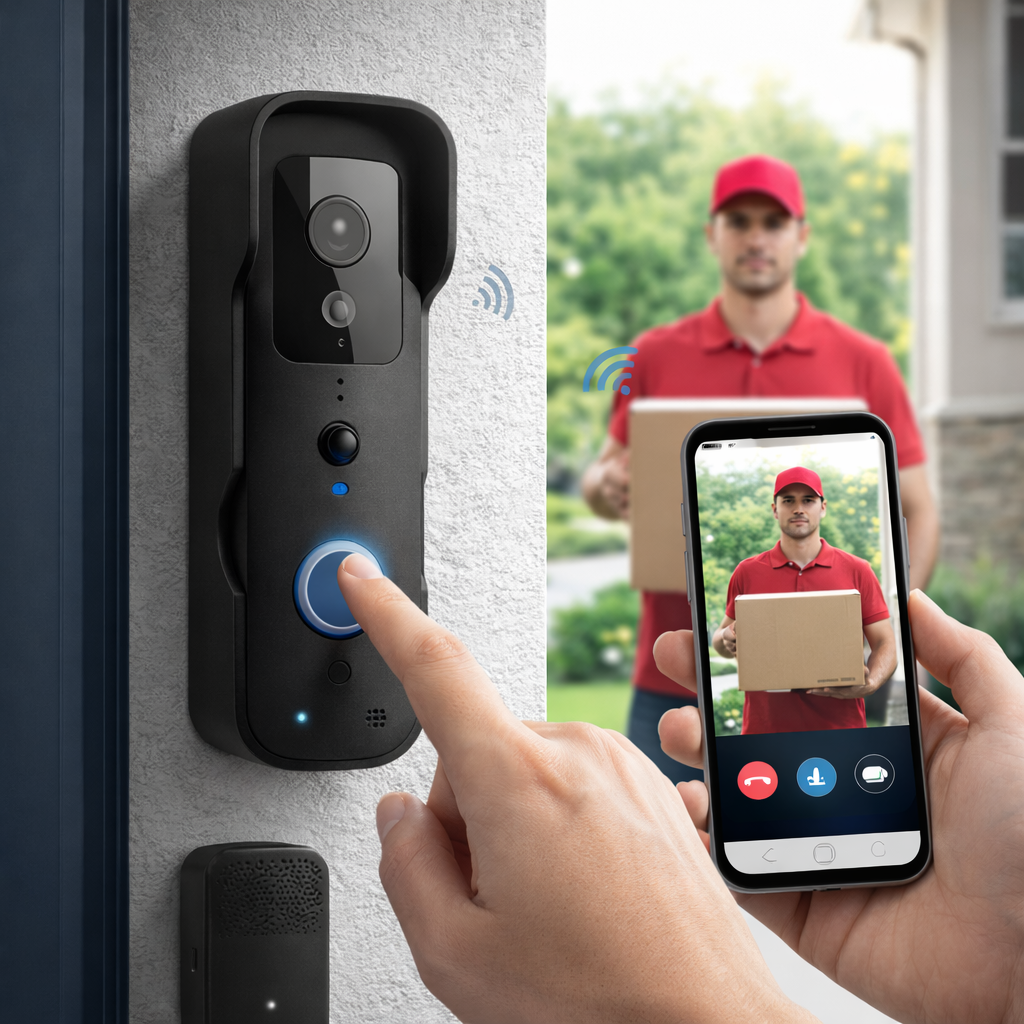Videocitofono WiFi 4K Wireless con PIR e Visione Notturna