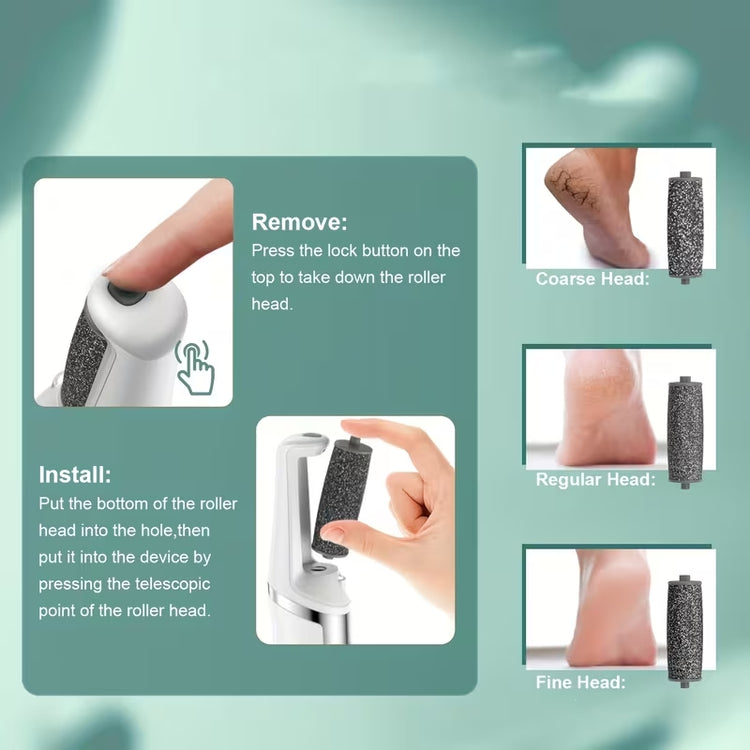 Pedicure Elettrico Professionale per Piedi – Lima Elettrica per Calli e Talloni – Rimuovi Pelle Morta – 3 Rulli Abrasivi – Display LED – Luce LED – Ricarica USB
