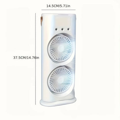 Ventilatore raffreddatore d'aria domestico usb ricaricabile 3000mah ventilatore portatile condizionatore d'aria doppia testa