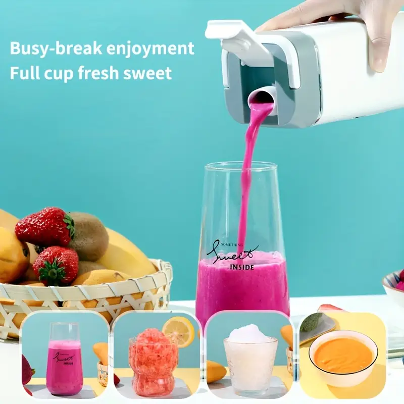 Frullatore Portatile Professionale da 420 ml con 12 Lame in Acciaio Inox, 4 Modalità Intelligenti, Ricarica USB e Isolamento Termico – Ideale per Smoothie, Frullati, Succhi e Uso in Movimento