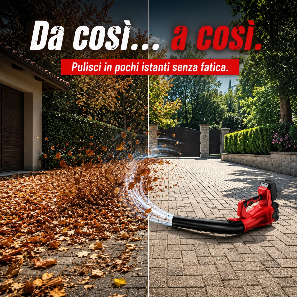 Soffiatore a Batteria 21V Senza Fili – 6 Velocità con Doppia Batteria e Caricabatterie