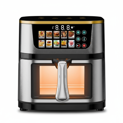 Friggitrice ad Aria da 15 Litri Digitale 1400W con Finestra – Cucinare Sano Senza Olio con Menù avanzato