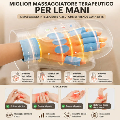 Massaggiatore Senza Fili per Mani con Calore e Compressione per artrite e sollievo dal tunnel carpale