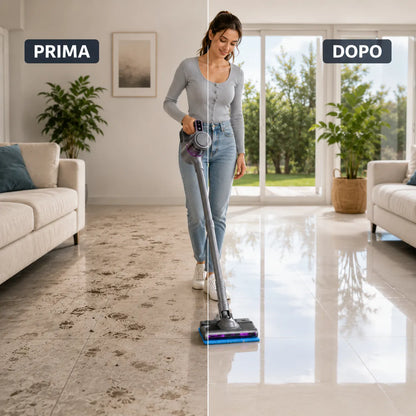Aspirapolvere Senza Fili 2-in-1 con Funzione Lavaggio/Mop, Portatile e Verticale
