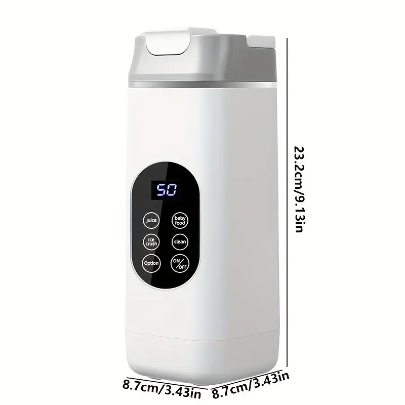 Frullatore Portatile Professionale da 420 ml con 12 Lame in Acciaio Inox, 4 Modalità Intelligenti, Ricarica USB e Isolamento Termico – Ideale per Smoothie, Frullati, Succhi e Uso in Movimento