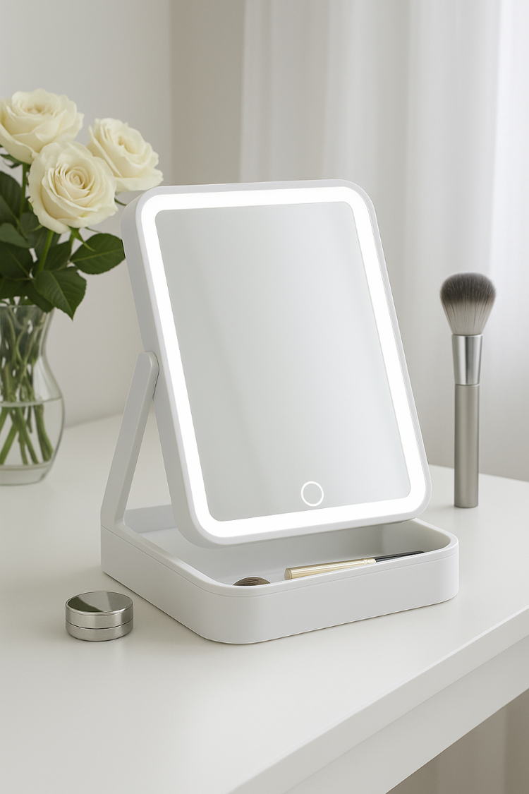 Specchio Trucco con LED Touch– Specchio Make-up Regolabile da Tavolo con Luce Bianca