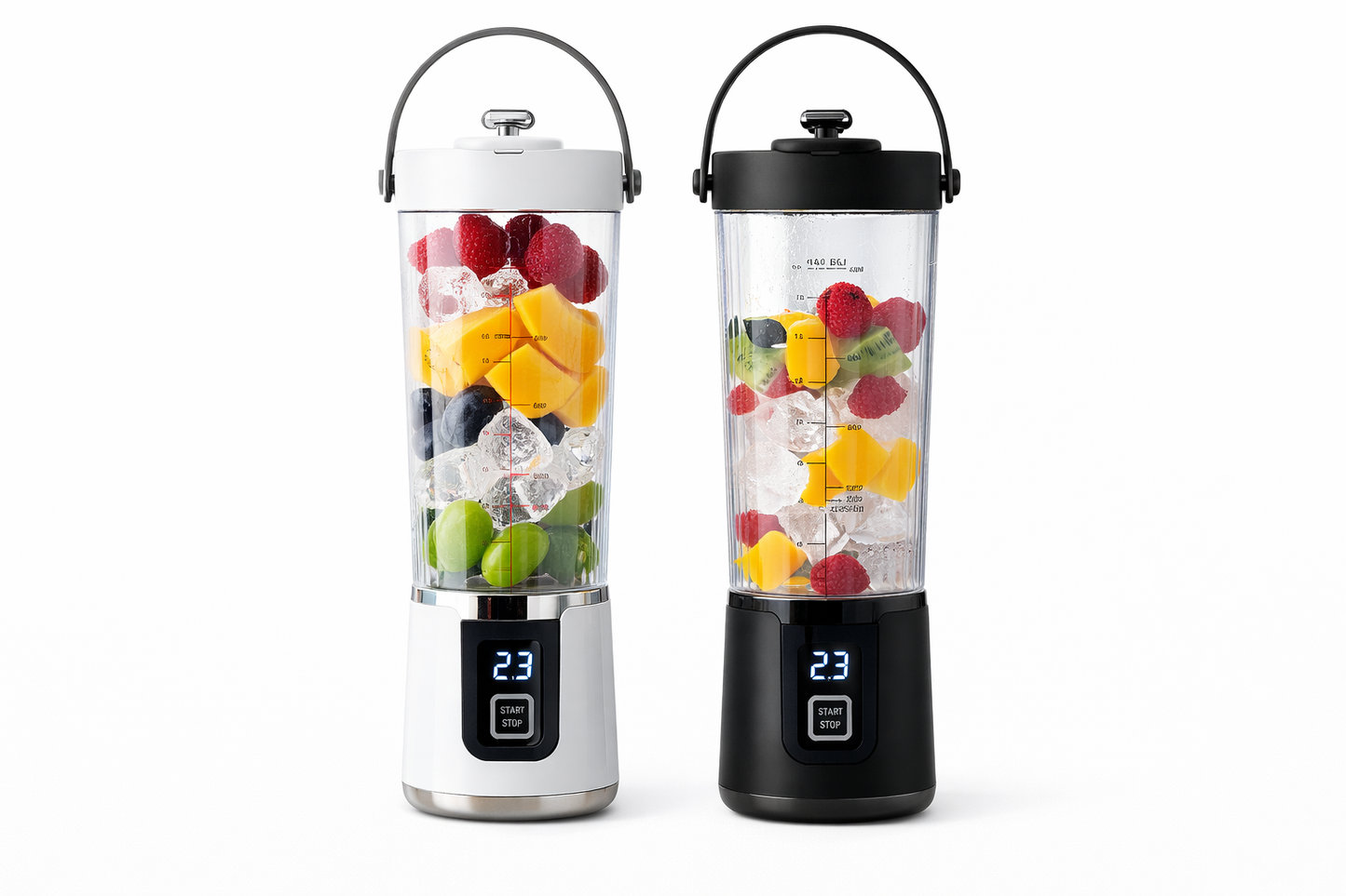 Frullatore Portatile Ricaricabile USB-C 500 ml con Display Digitale e Lame in Acciaio Inox