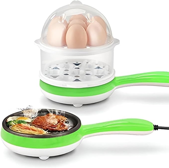 Cuociuova Multifunzionale 3 in 1 – Livellatore e Mini Padella Elettrica per 7 Uova, Vapore e Colazioni Veloci