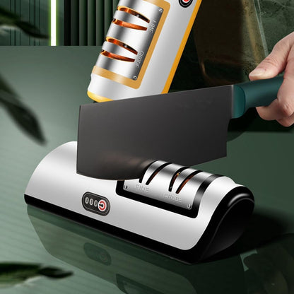 Affilacoltelli Elettrico USB a 2 Fasi – Affilatura Fine e Grossolana, Compatto e Facile da Usare, Ideale per Cucina