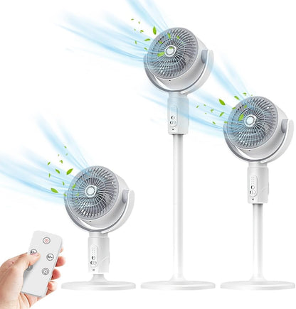 Ventilatore Ricaricabile 3-in-1 da Pavimento – Portatile, Silenzioso, Regolabile con Telecomando