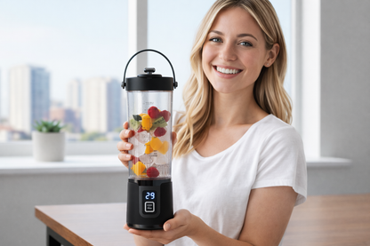 Frullatore Portatile Ricaricabile USB-C 500 ml con Display Digitale e Lame in Acciaio Inox