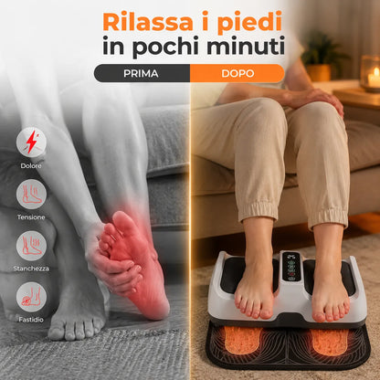 Massaggiatore Plantare EMS Riscaldante 42°C – Stimolazione Muscolare e Relax per Piedi e Gambe