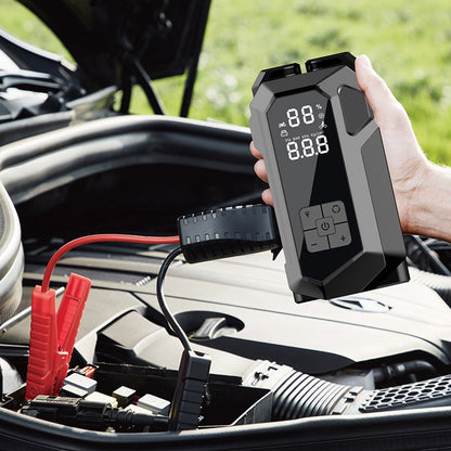 Avviatore di Emergenza Auto 4-in-1 con Compressore 150 PSI e Power Bank – Display LCD e Torcia LED Integrata