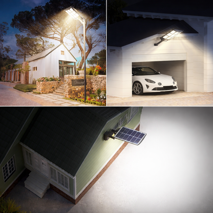 Lampione Solare LED 1800W con Telecomando – 23000mAh, Sensore Movimento, IP66 Impermeabile, Faro Stradale Esterno Alta Luminosità