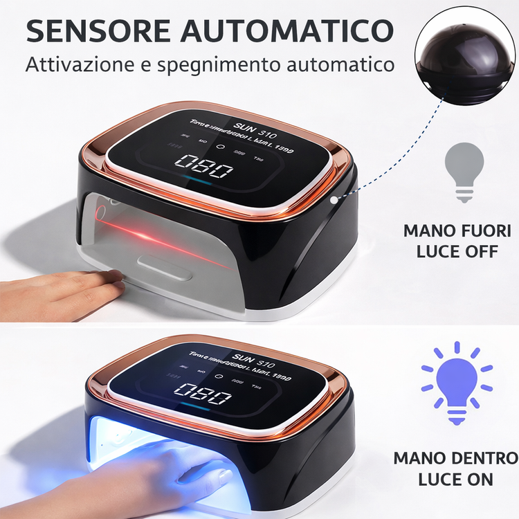 Sun S10 Lampada UV LED Ricaricabile 108W per Unghie con Display e Timer