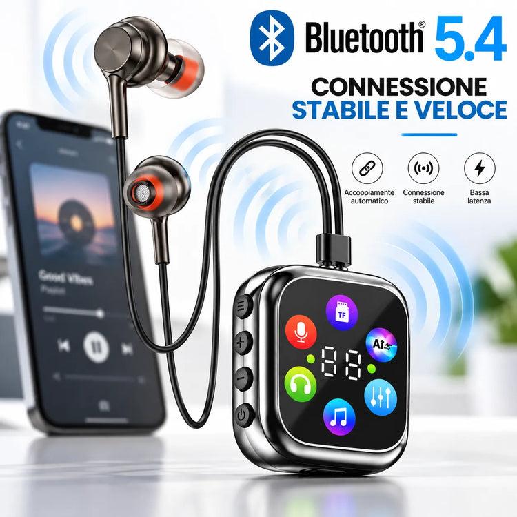 Auricolari Bluetooth 5.4 BTJBL L1 con display LED, microfono e lettore TF/MicroSD