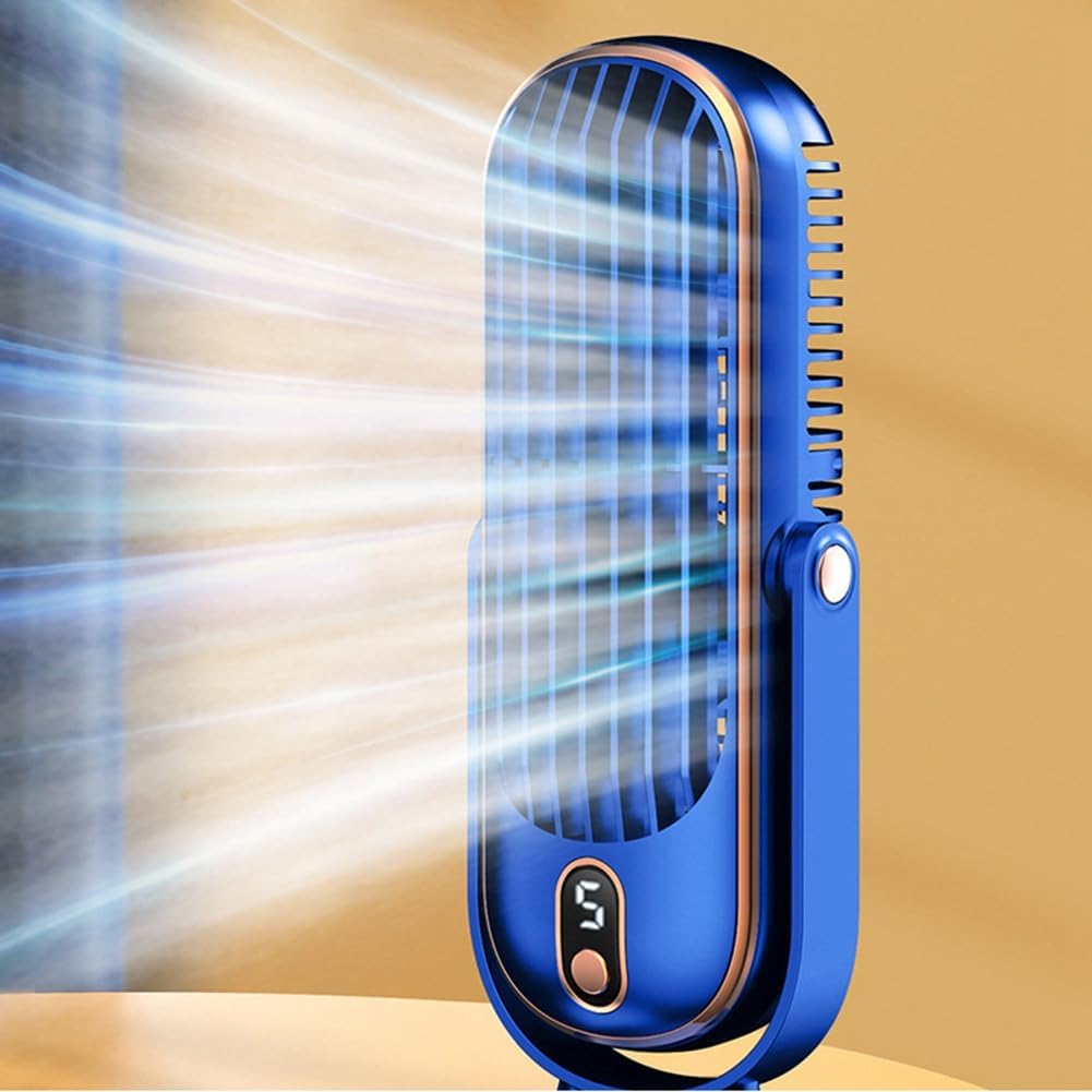 Ventilatore da Tavolo Senza Pale 720°, Silenzioso, Ricaricabile, 5 Velocità
