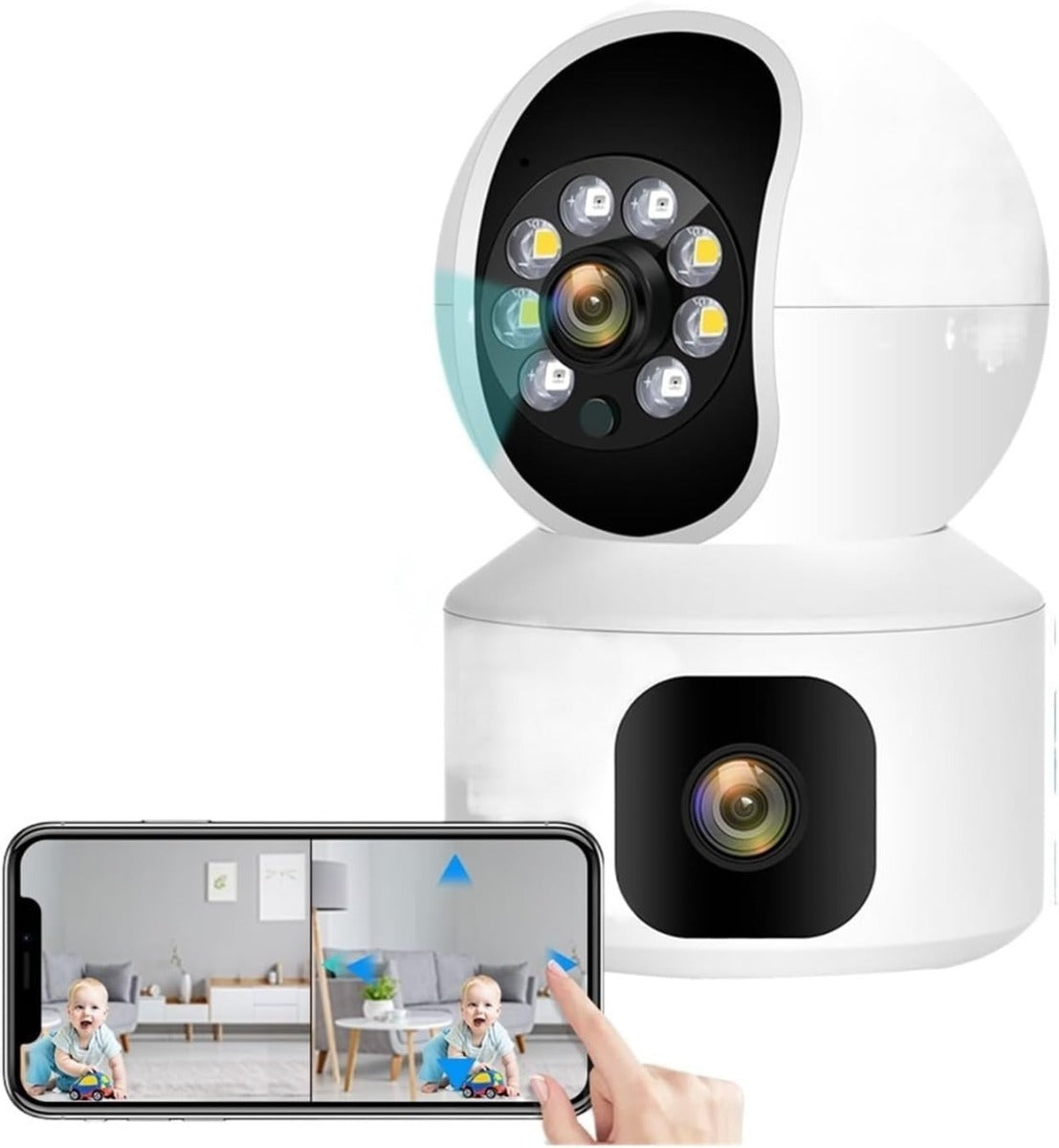 Baby monitor telecamera WiFi da 4 MP con doppio schermo
