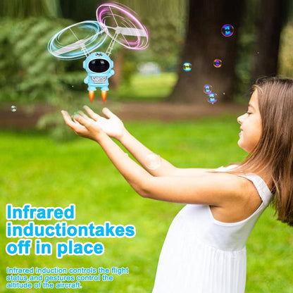 Giocattolo volante astronauta palla volante per bambini giocattoli velivoli mini drone con luci led elicottero aereo