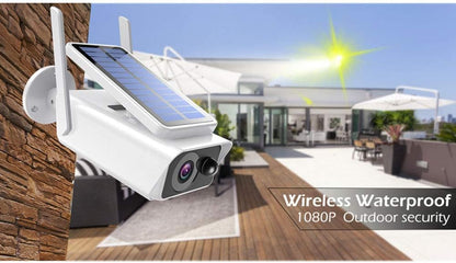 Telecamera di Sorveglianza Wireless Esterno con Alimentazione Solare, 4MP, Visione Notturna a Colori e Rilevamento Movimento PIR