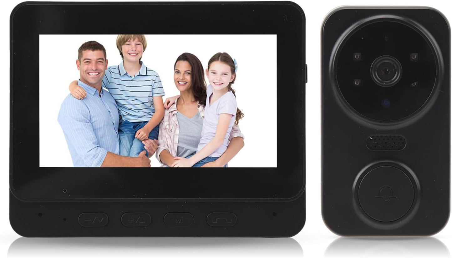 Videocitofono con Monitor,  Campanelli e citofoni Visione Notturna, Voce Bidirezionale, Angolo di Visione Ampio Dotato di Uno Schermo IPS da 4,3 pollici