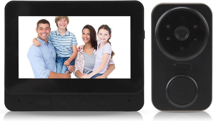 Videocitofono con Monitor,  Campanelli e citofoni Visione Notturna, Voce Bidirezionale, Angolo di Visione Ampio Dotato di Uno Schermo IPS da 4,3 pollici