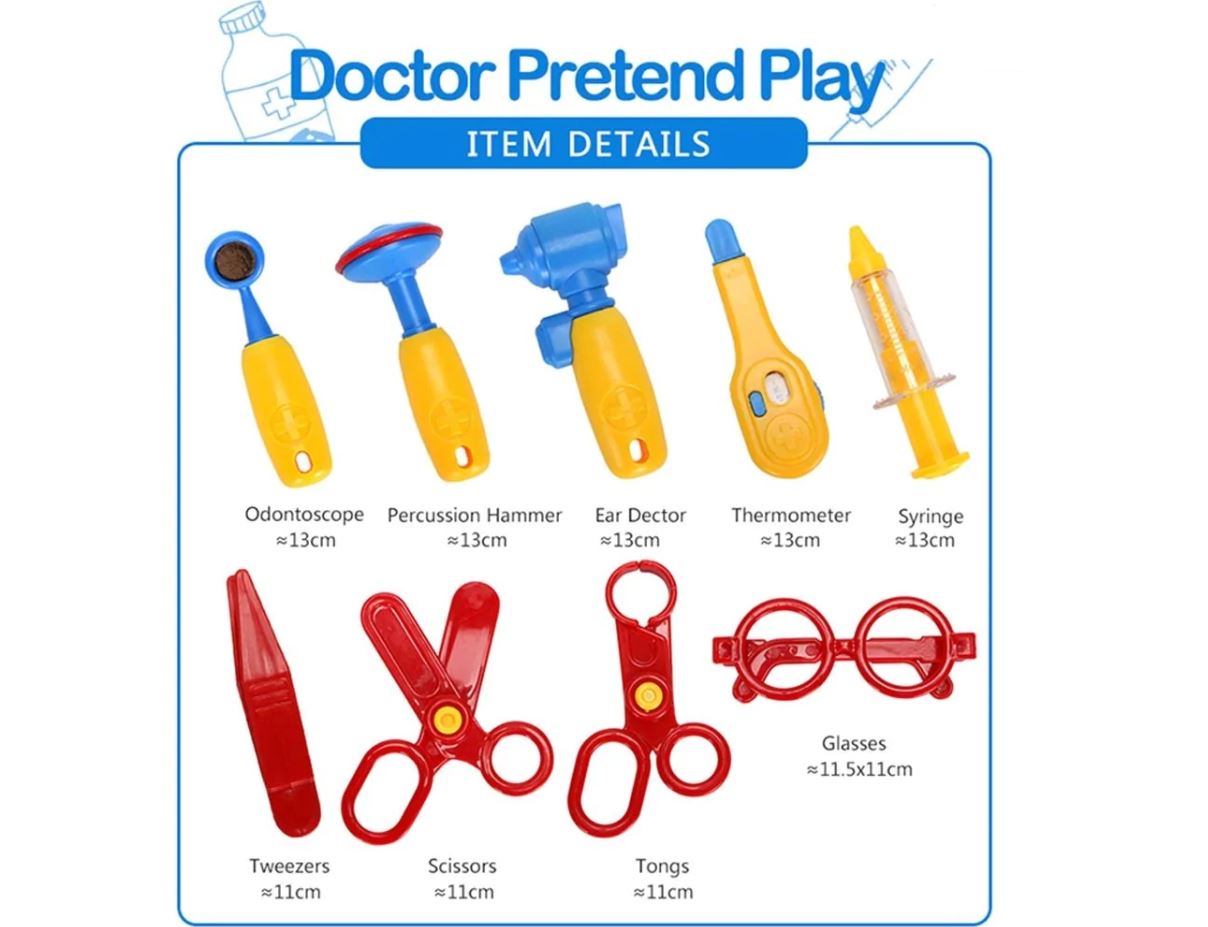 Valigetta dottore per bambini giocattolo con accessori kit medico portatile 13pz