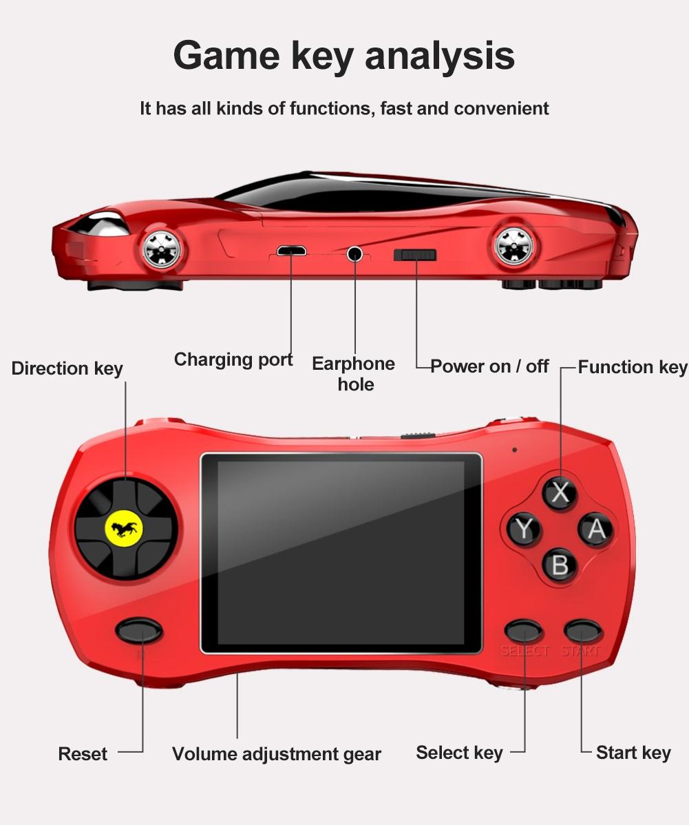 Mini retro console di gioco famiglia pocket lettore di videogiochi con schermo IPS HD da 3 pollici incorporato 620 giochi bambino