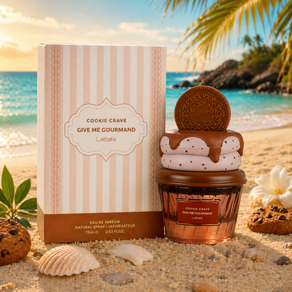 Lattafa Cookie Crave Profumo Orientale Vanigliato, Fragranza Donna 100ml, Note Burro Cacao Biscotto