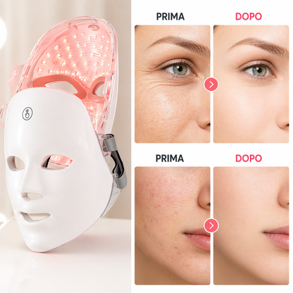 Maschera LED Viso 7 Colori – Dispositivo di Bellezza per la Cura della Pelle – Skin Care Device Ricaricabile