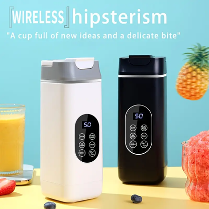 Frullatore Portatile Professionale da 420 ml con 12 Lame in Acciaio Inox, 4 Modalità Intelligenti, Ricarica USB e Isolamento Termico – Ideale per Smoothie, Frullati, Succhi e Uso in Movimento