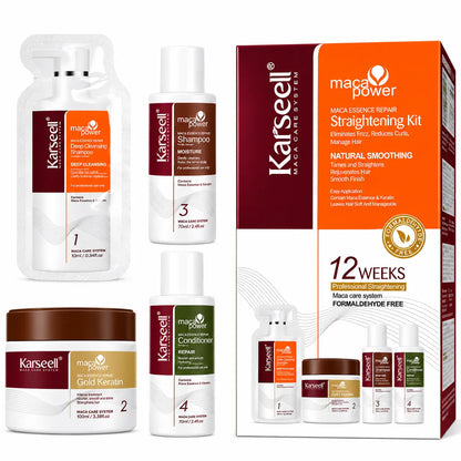 Kit Lisciatura Capelli alla Cheratina Karseell Maca Essence – Effetto Professionale fino a 12 Settimane